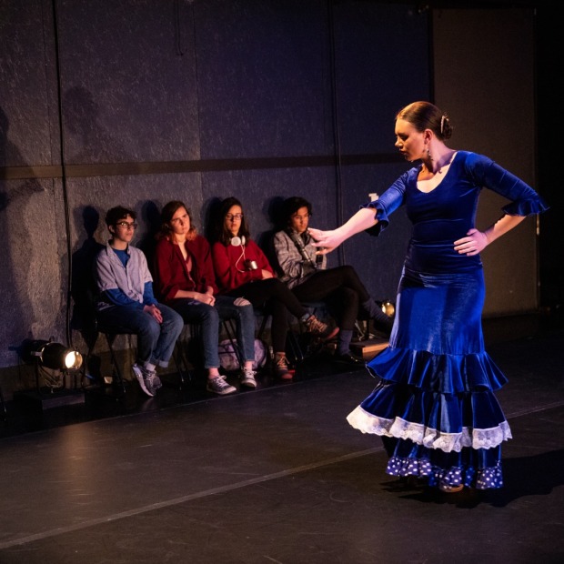 Dancer and audience